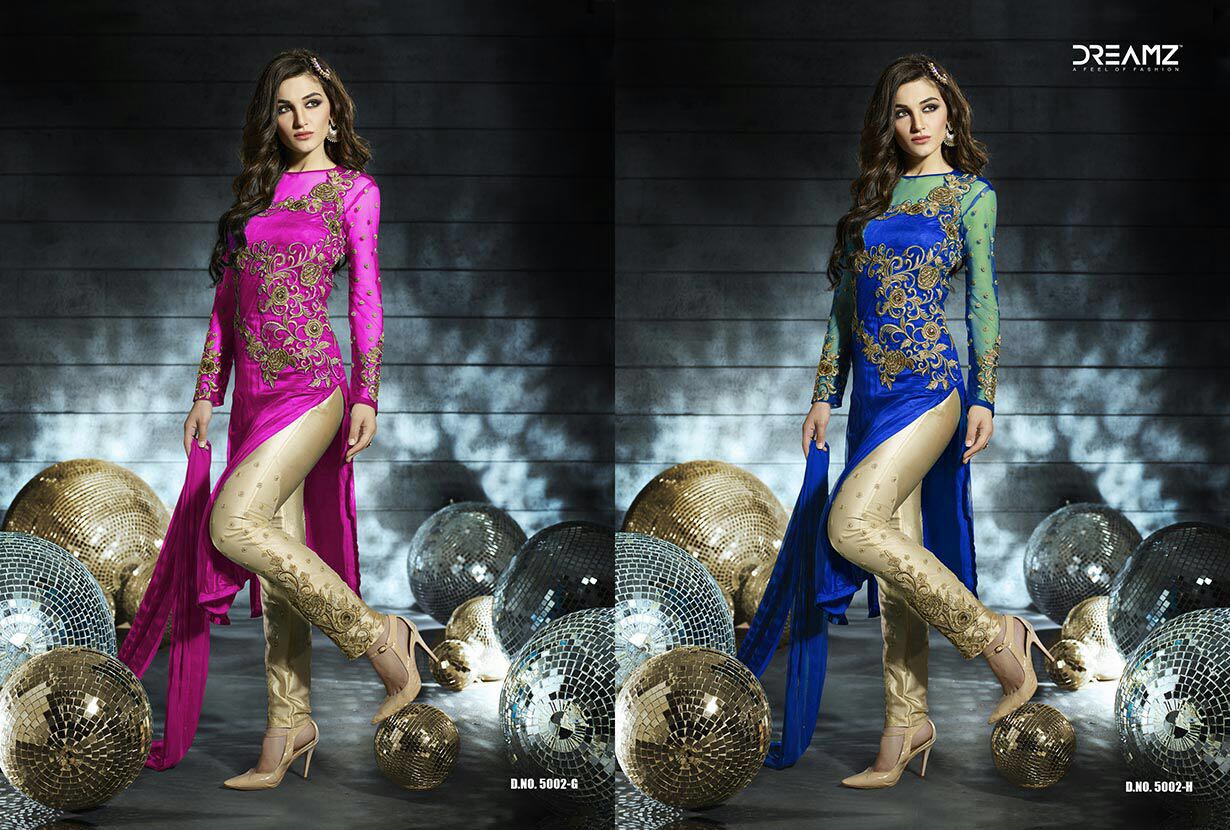Dreamz 5002 Colours By Dreamz Designer Beautiful Stylish Fancy Colorful Collection Party Wear & Occasional Wear Georgette & Net Embroidered Dresses At Wholesale Price