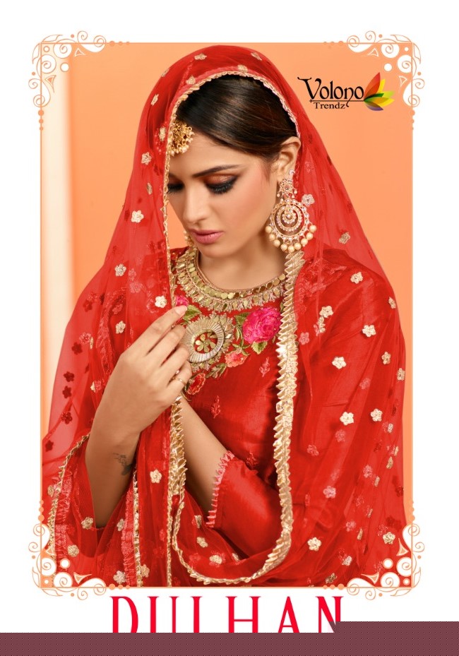 Dulhan Vol-4 By Volono Trendz 4001 To 4006 Series Designer Sharara Suits Beautiful Stylish Fancy Colorful Party Wear & Ethnic Wear Faux Georgette Digital Print With Embroidery Work Dresses At Wholesale Price