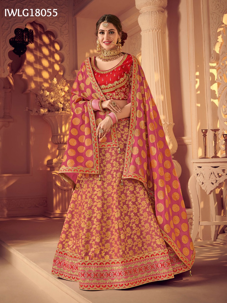 Dulhan By Fashid Wholesale 18054 To 18059 Series Indian Bridal Wear Collection Beautiful Stylish Fancy Colorful Wedding Wear & Occasional Wear Jacquard Embroidered Lehengas At Wholesale Price