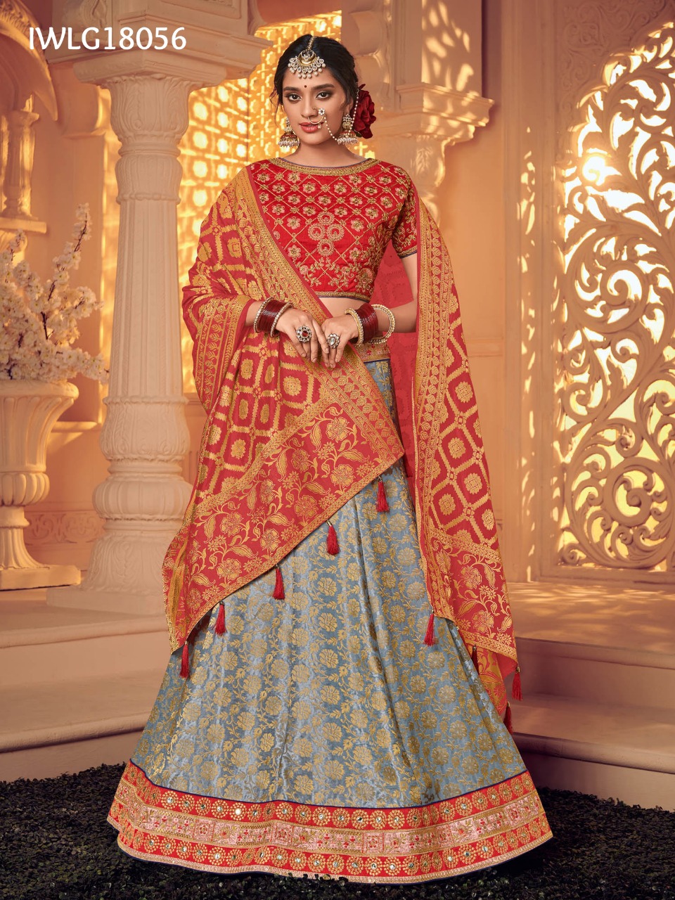 Dulhan By Fashid Wholesale 18054 To 18059 Series Indian Bridal Wear Collection Beautiful Stylish Fancy Colorful Wedding Wear & Occasional Wear Jacquard Embroidered Lehengas At Wholesale Price