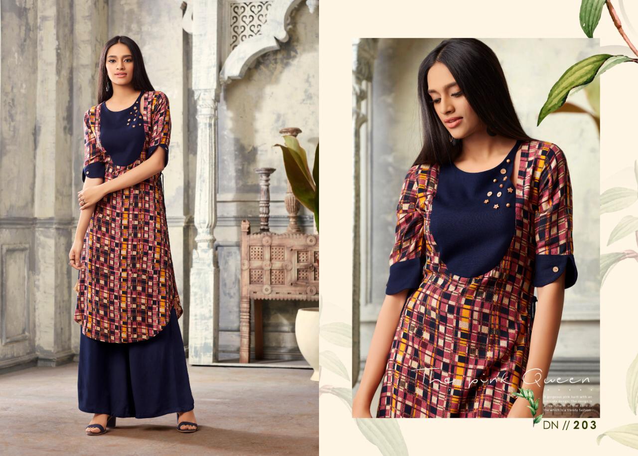 Dusk Vol-5 By Top-dot 201 To 208 Series Stylish Fancy Beautiful Colorful Casual Wear & Ethnic Wear Pure Rayon Printed Kurtis At Wholesale Price