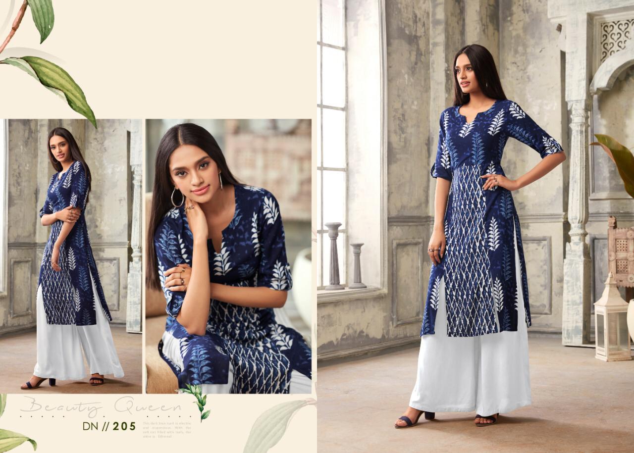 Dusk Vol-5 By Top-dot 201 To 208 Series Stylish Fancy Beautiful Colorful Casual Wear & Ethnic Wear Pure Rayon Printed Kurtis At Wholesale Price