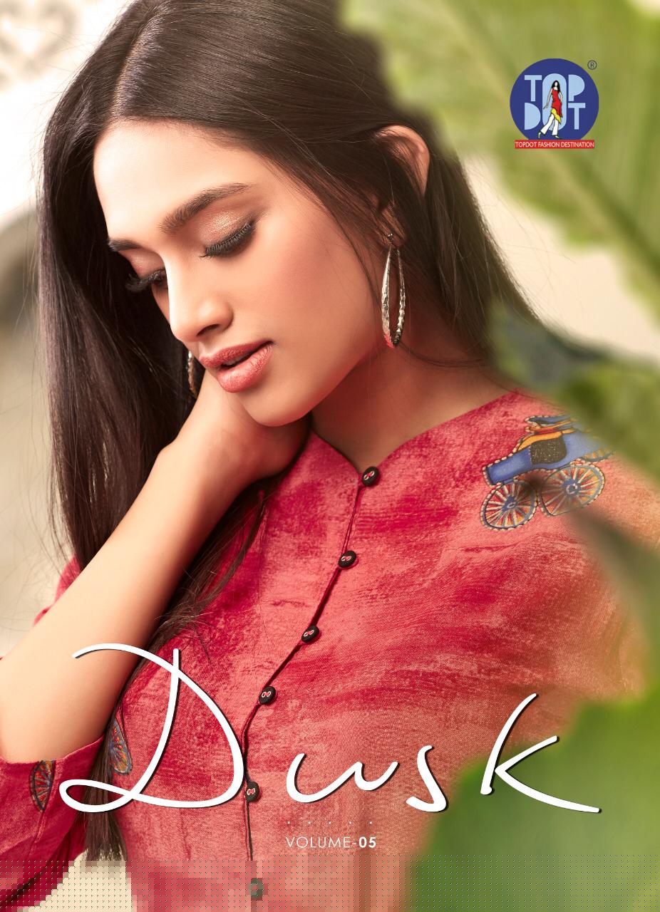 Dusk Vol-5 By Top-dot 201 To 208 Series Stylish Fancy Beautiful Colorful Casual Wear & Ethnic Wear Pure Rayon Printed Kurtis At Wholesale Price