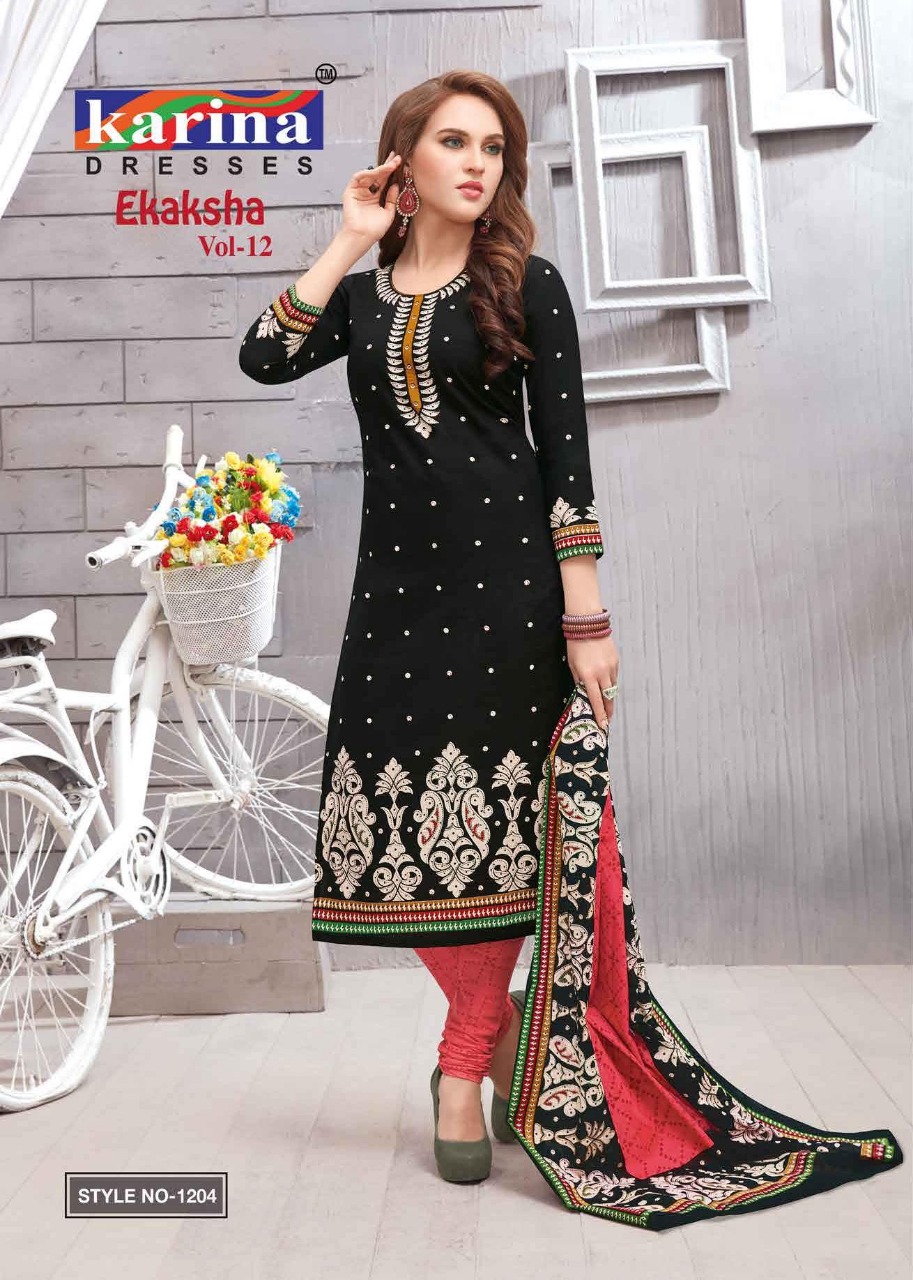 Ekaksha Vol-12 By Karina Dresses 1201 To 1212 Series Indian Traditional Wear Collection Beautiful Stylish Fancy Colorful Party Wear & Occasional Wear Cotton Printed Dress At Wholesale Price
