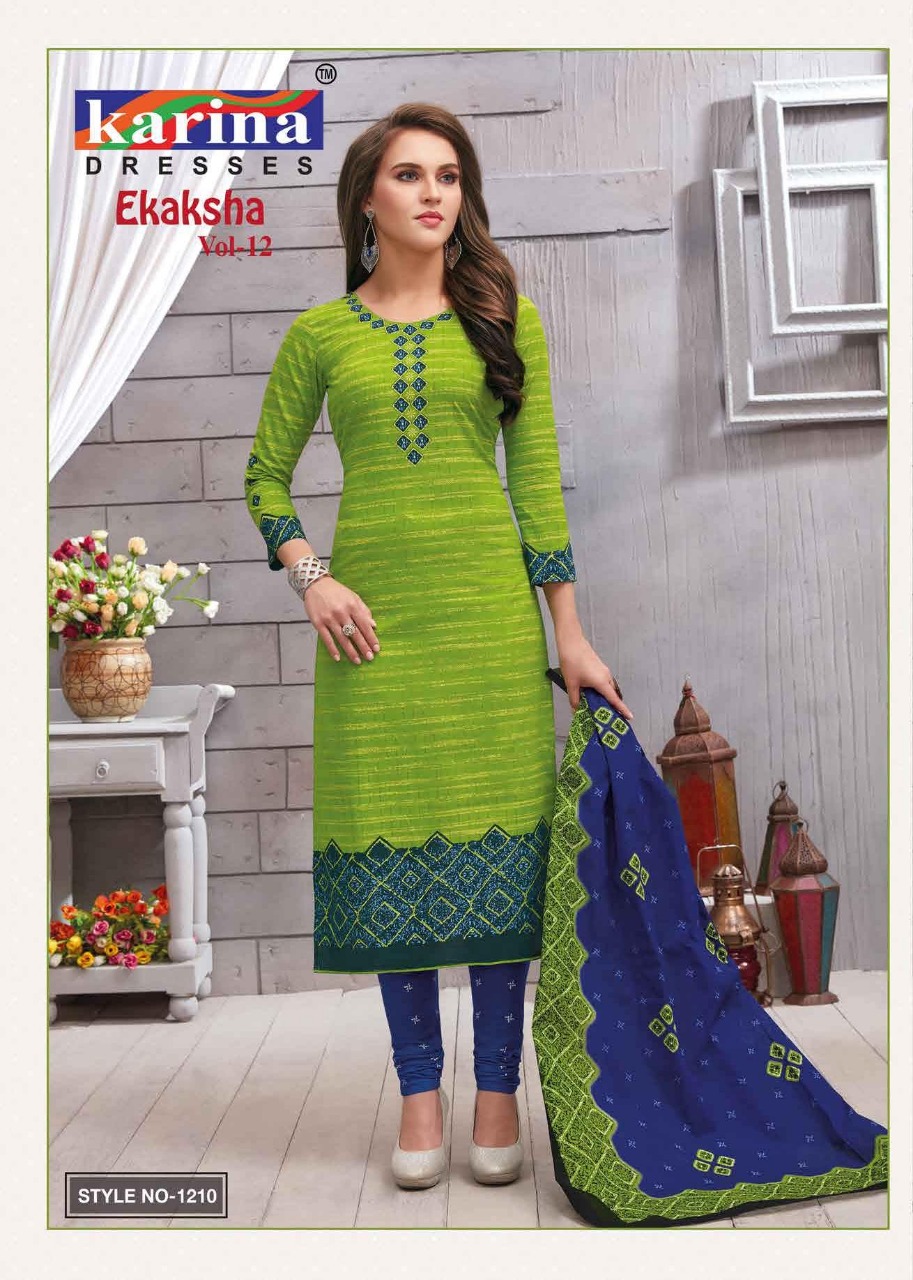 Ekaksha Vol-12 By Karina Dresses 1201 To 1212 Series Indian Traditional Wear Collection Beautiful Stylish Fancy Colorful Party Wear & Occasional Wear Cotton Printed Dress At Wholesale Price
