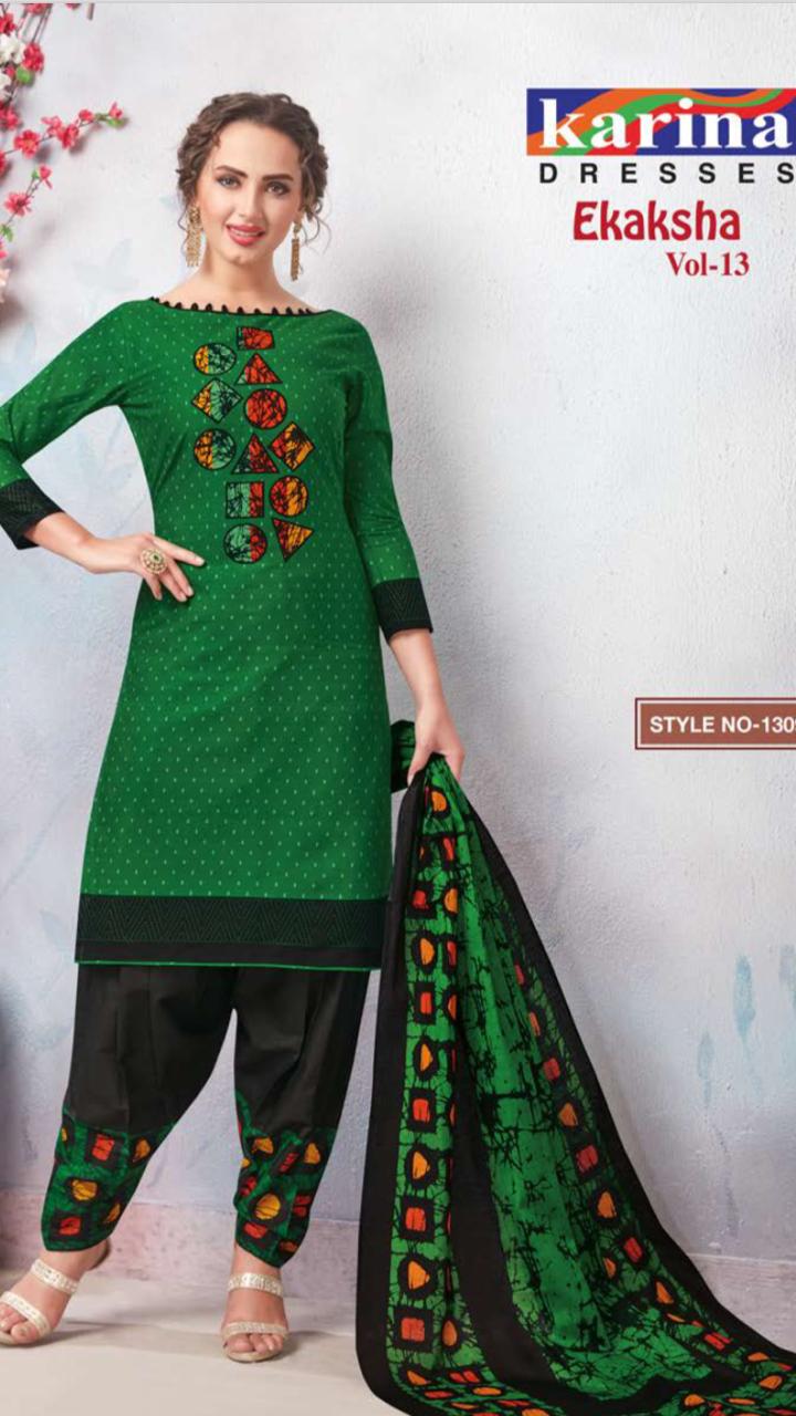 Ekaksha Vol-13 By Karina Dresses 1301 To 1312 Series Indian Traditional Wear Collection Beautiful Stylish Fancy Colorful Party Wear & Occasional Wear Cotton Printed Dress At Wholesale Price