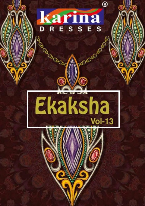 Ekaksha Vol-13 By Karina Dresses 1301 To 1312 Series Indian Traditional Wear Collection Beautiful Stylish Fancy Colorful Party Wear & Occasional Wear Cotton Printed Dress At Wholesale Price
