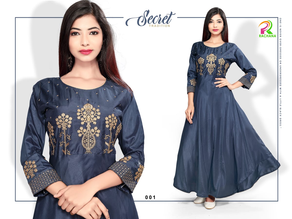 Elegance By Rachana 1001 To 1006 Series Designer Beautiful Stylish Colorful Fancy Party Wear & Ethnic Wear & Ready To Wear Muslin/ Rayon Kurtis At Wholesale Price