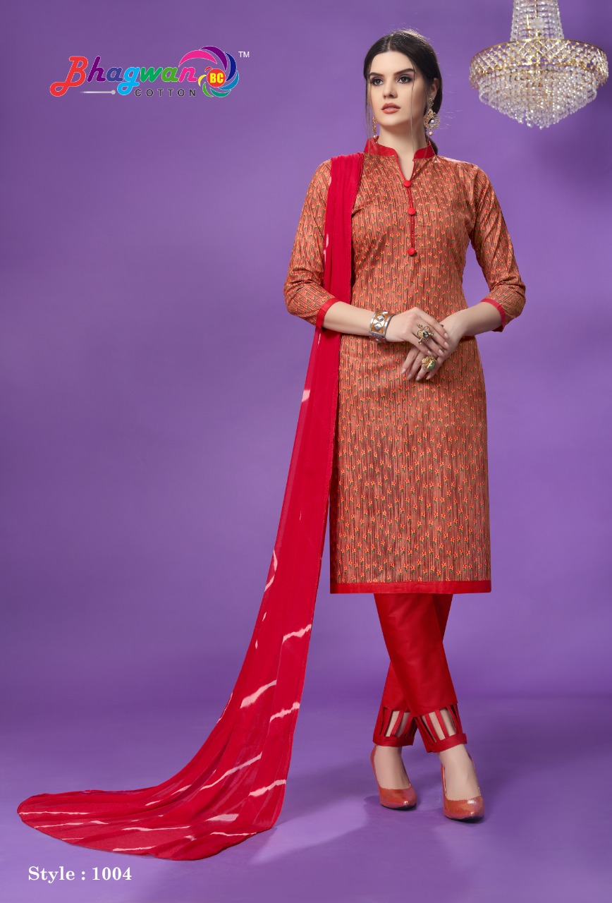 Elina Vol-1 By Bhagwan Cotton 1001 To 1010 Series Indian Traditional Wear Collection Beautiful Stylish Fancy Colorful Party Wear & Occasional Wear Cotton Printed Dress At Wholesale Price