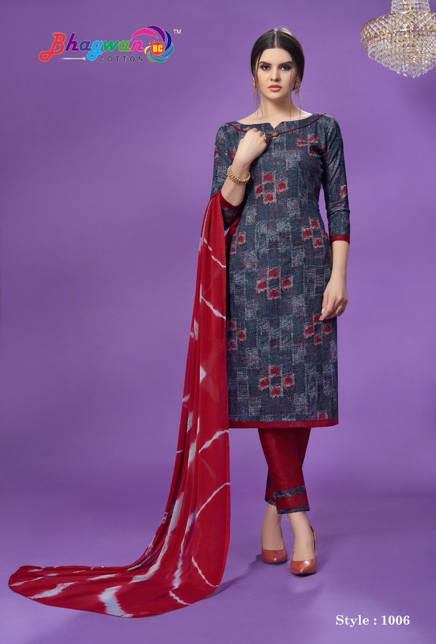 Elina Vol-1 By Bhagwan Cotton 1001 To 1010 Series Indian Traditional Wear Collection Beautiful Stylish Fancy Colorful Party Wear & Occasional Wear Cotton Printed Dress At Wholesale Price