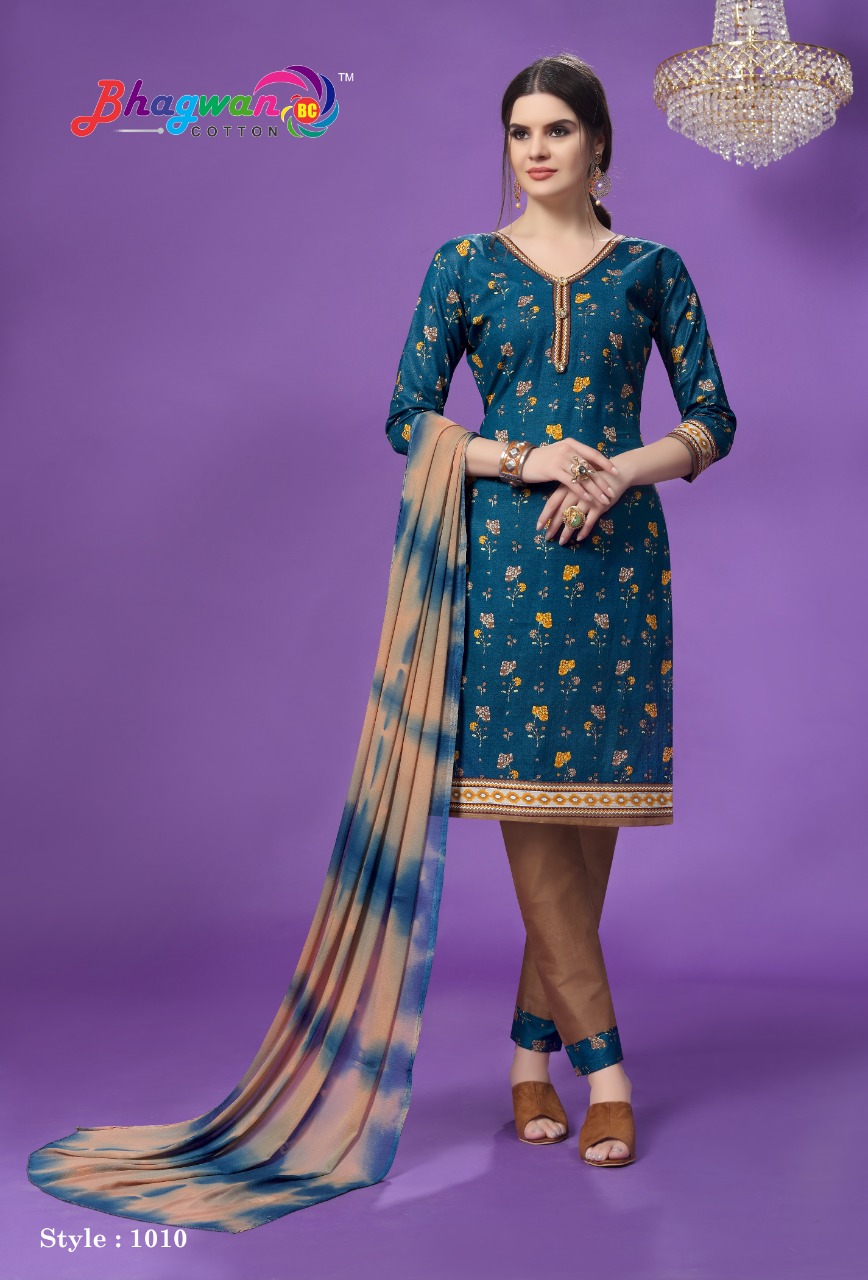 Elina Vol-1 By Bhagwan Cotton 1001 To 1010 Series Indian Traditional Wear Collection Beautiful Stylish Fancy Colorful Party Wear & Occasional Wear Cotton Printed Dress At Wholesale Price