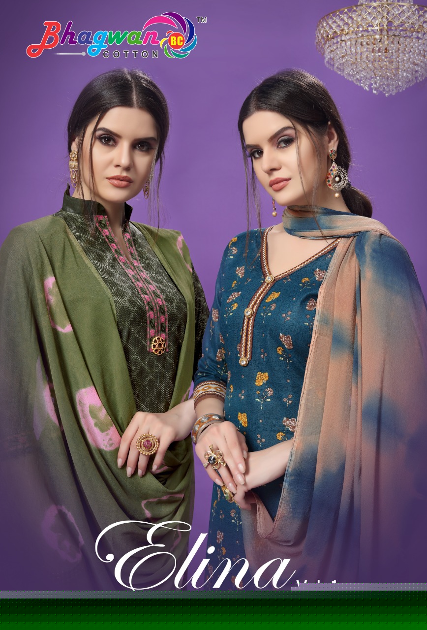 Elina Vol-1 By Bhagwan Cotton 1001 To 1010 Series Indian Traditional Wear Collection Beautiful Stylish Fancy Colorful Party Wear & Occasional Wear Cotton Printed Dress At Wholesale Price