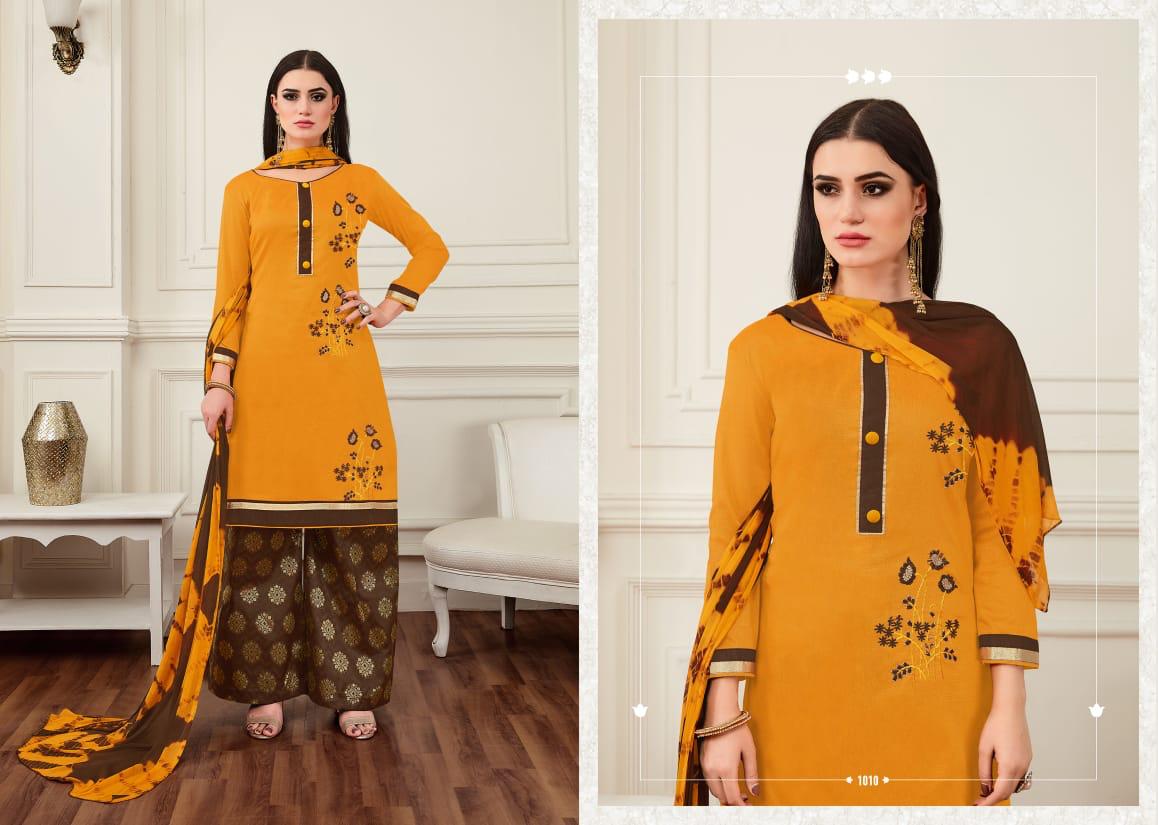 Elina By Shri Mahavir Fashion 1001 To 1010 Series Beautiful Collection Suits Stylish Fancy Colorful Casual Wear & Ethnic Wear Soft Silk Banarasi Cotton Dresses At Wholesale Price