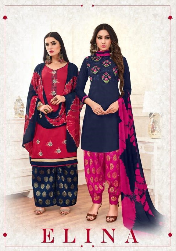 Elina By Shri Mahavir Fashion 1001 To 1010 Series Beautiful Collection Suits Stylish Fancy Colorful Casual Wear & Ethnic Wear Soft Silk Banarasi Cotton Dresses At Wholesale Price