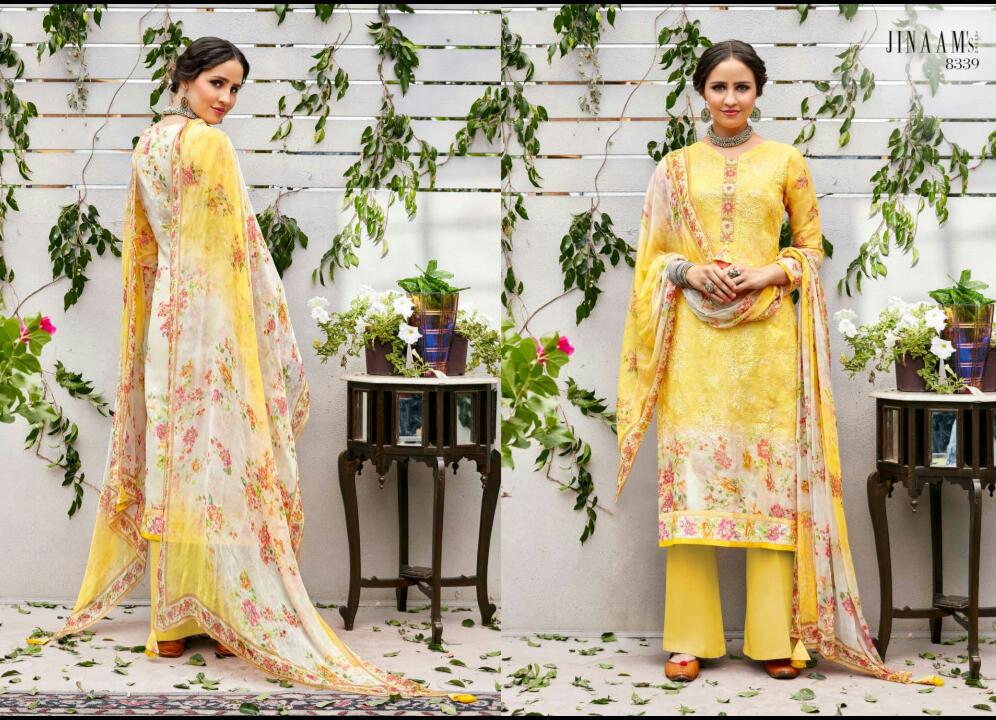 Elisia By Jinaam Dresses 8331 To 8339 Series Beautiful Suits Collection Beautiful Stylish Fancy Colorful Party Wear & Ethnic Wear Cotton Satin Printed Dresses At Wholesale Price