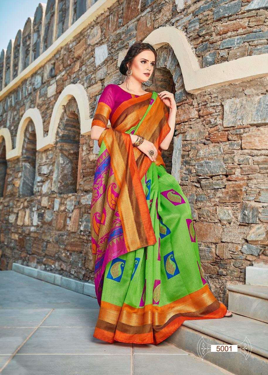 Ellampalli Silk By Fashid Wholesale 5001 To 5012 Series Indian Traditional Wear Collection Beautiful Stylish Fancy Colorful Party Wear & Occasional Wear Chanderi Cotton Sarees At Wholesale Price