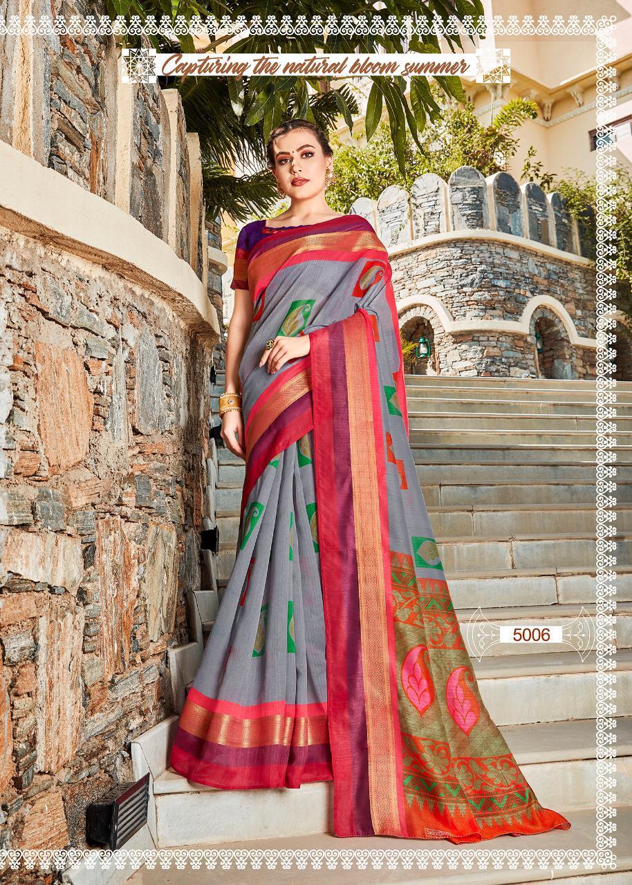 Ellampalli Silk By Fashid Wholesale 5001 To 5012 Series Indian Traditional Wear Collection Beautiful Stylish Fancy Colorful Party Wear & Occasional Wear Chanderi Cotton Sarees At Wholesale Price