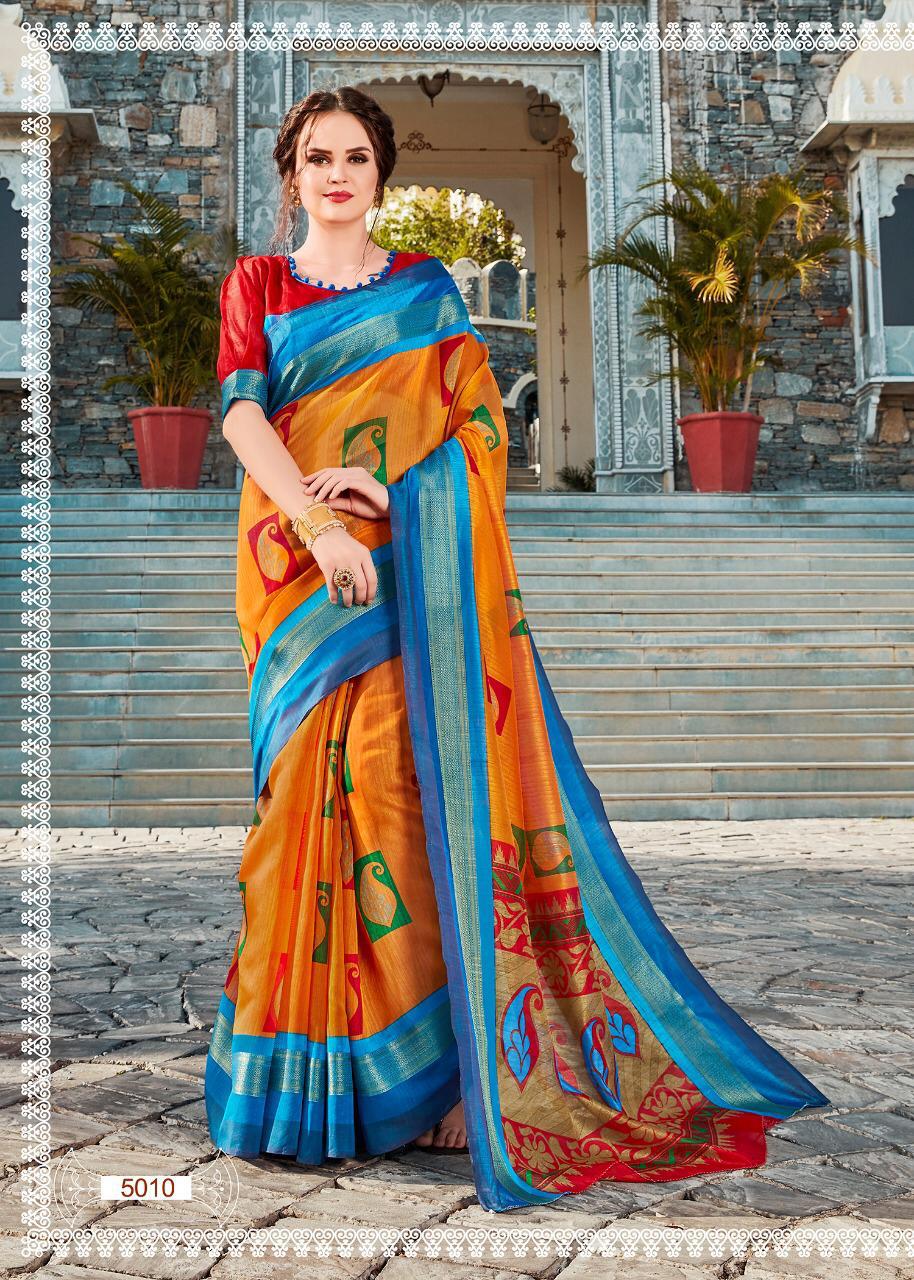 Ellampalli Silk By Fashid Wholesale 5001 To 5012 Series Indian Traditional Wear Collection Beautiful Stylish Fancy Colorful Party Wear & Occasional Wear Chanderi Cotton Sarees At Wholesale Price