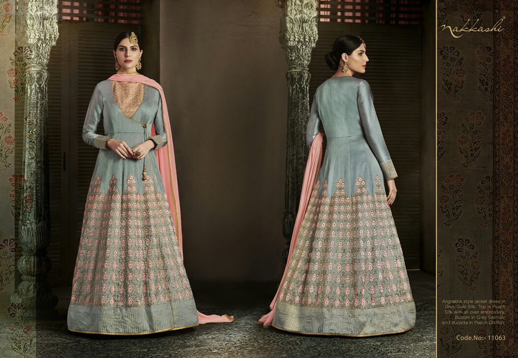 Emotive By Nakkashi 11059 To 11065 Series Designer Anarkali Suits Wedding Collection Beautiful Stylish Fancy Party Wear & Occasional Wear Silk Dresses At Wholesale Price
