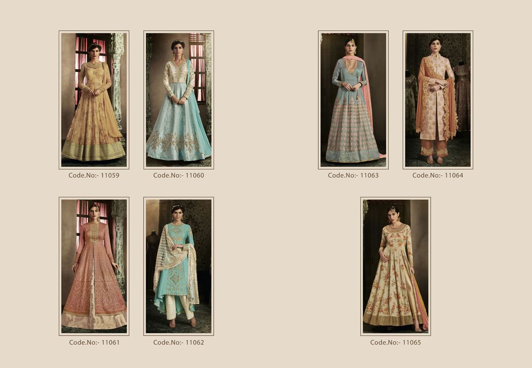 Emotive By Nakkashi 11059 To 11065 Series Designer Anarkali Suits Wedding Collection Beautiful Stylish Fancy Party Wear & Occasional Wear Silk Dresses At Wholesale Price