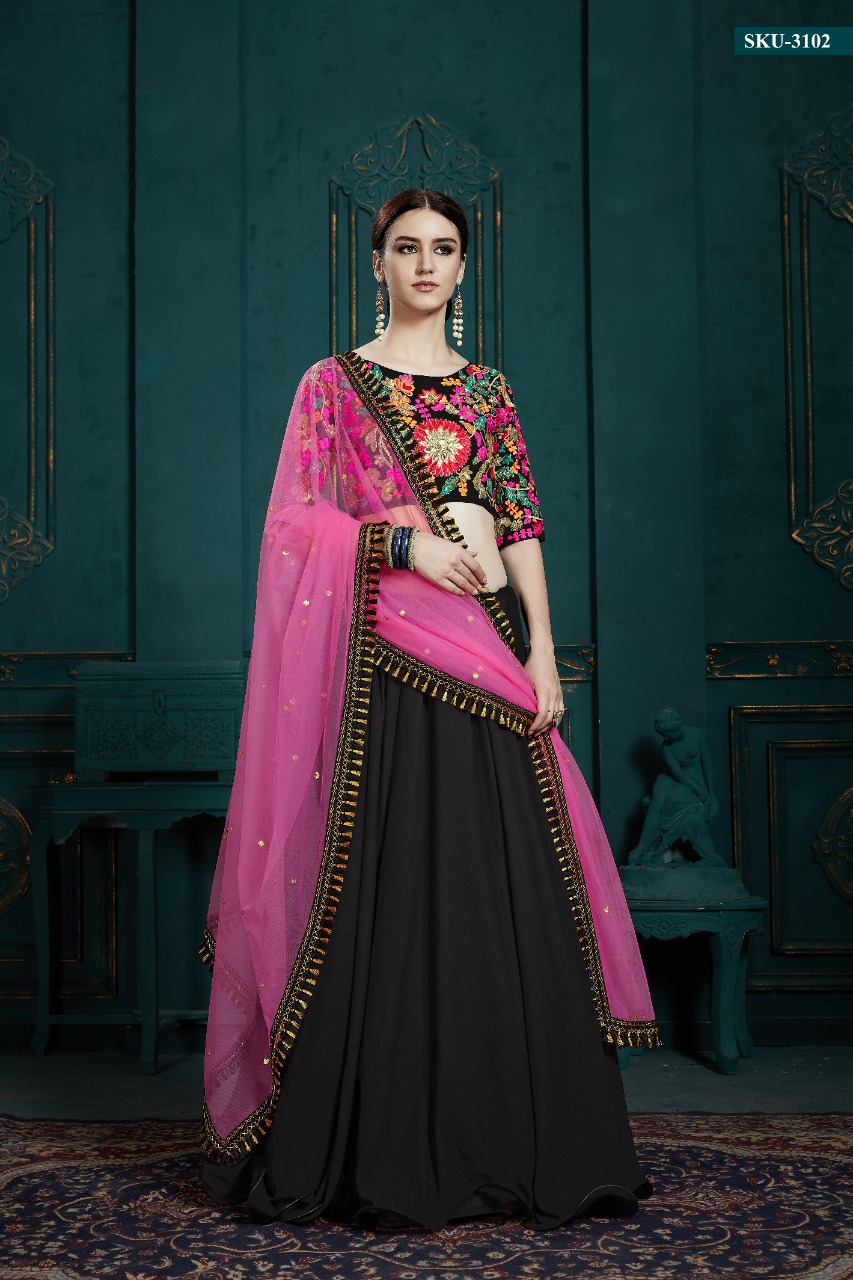Euphoria Vol-3 By Fashid Wholesale 3101 To 3108 Series Indian Traditional Beautiful Stylish Designer Heavy Embroidered Party Wear Pure Georgette Lehengas At Wholesale Price