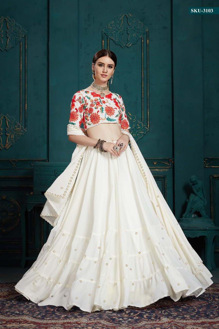 Euphoria Vol-3 By Fashid Wholesale 3101 To 3108 Series Indian Traditional Beautiful Stylish Designer Heavy Embroidered Party Wear Pure Georgette Lehengas At Wholesale Price