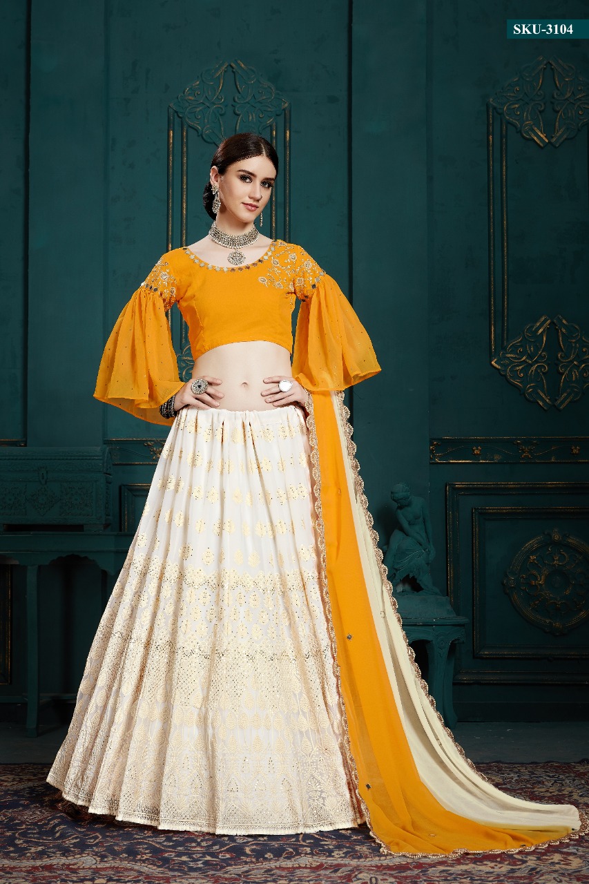 Euphoria Vol-3 By Fashid Wholesale 3101 To 3108 Series Indian Traditional Beautiful Stylish Designer Heavy Embroidered Party Wear Pure Georgette Lehengas At Wholesale Price