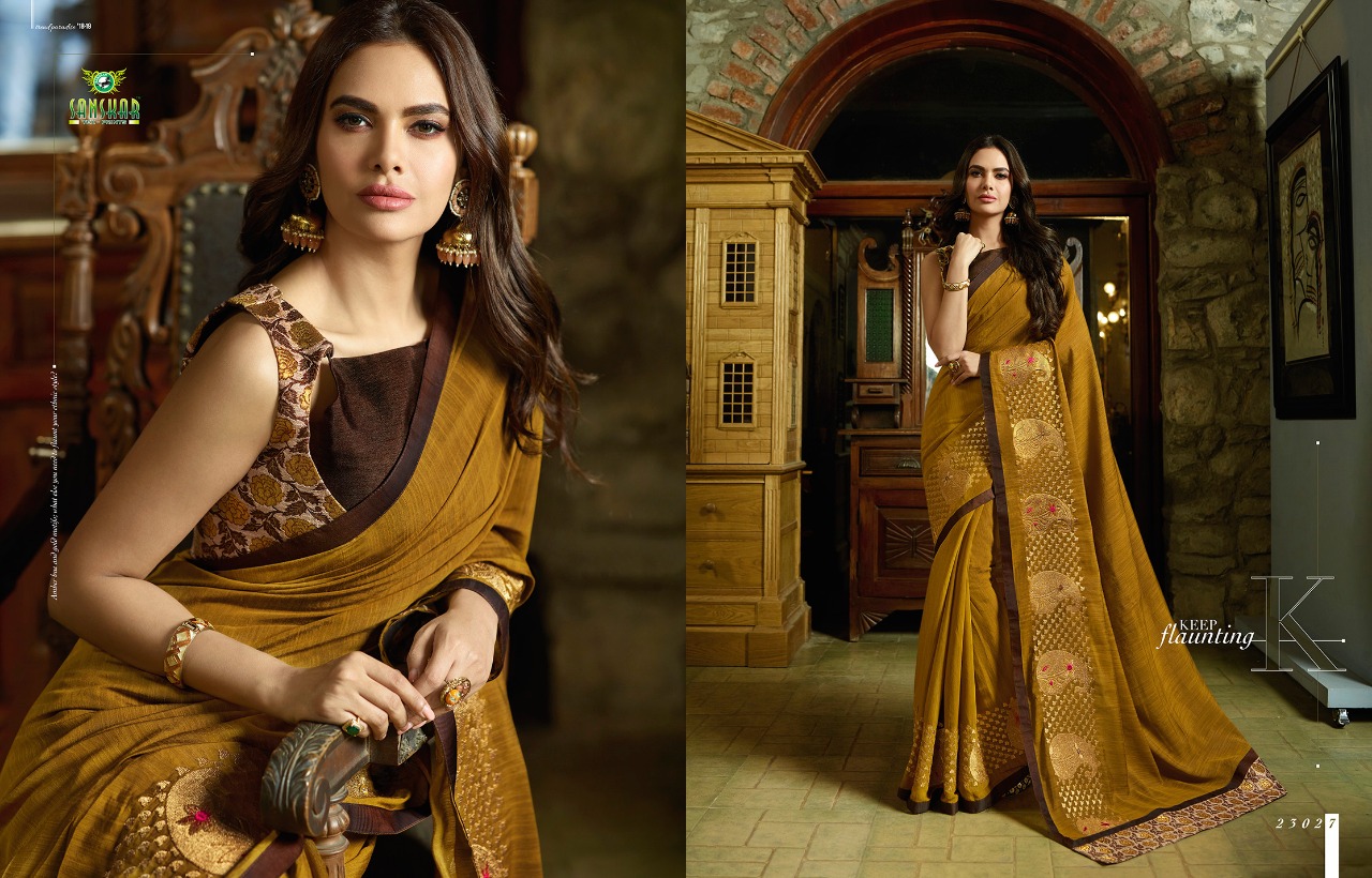 Esha Vol-3 By Sanskar Tex Print 23021 To 23029 Series Indian Traditional Wear Collection Beautiful Stylish Fancy Colorful Party Wear & Occasional Wear Fancy Sarees At Wholesale Price