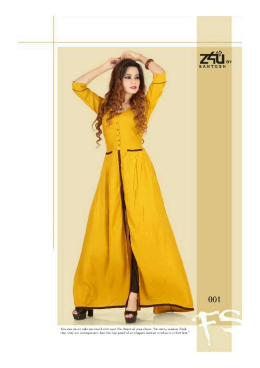 Esha By Z4u 001 To 010 Series Designer Beautiful Stylish Fancy Colorful Party Wear & Ethnic Wear Collection Rayon Kurtis At Wholesale Price