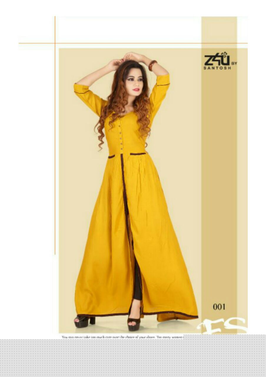 Esha By Z4u 001 To 010 Series Designer Beautiful Stylish Fancy Colorful Party Wear & Ethnic Wear Collection Rayon Kurtis At Wholesale Price