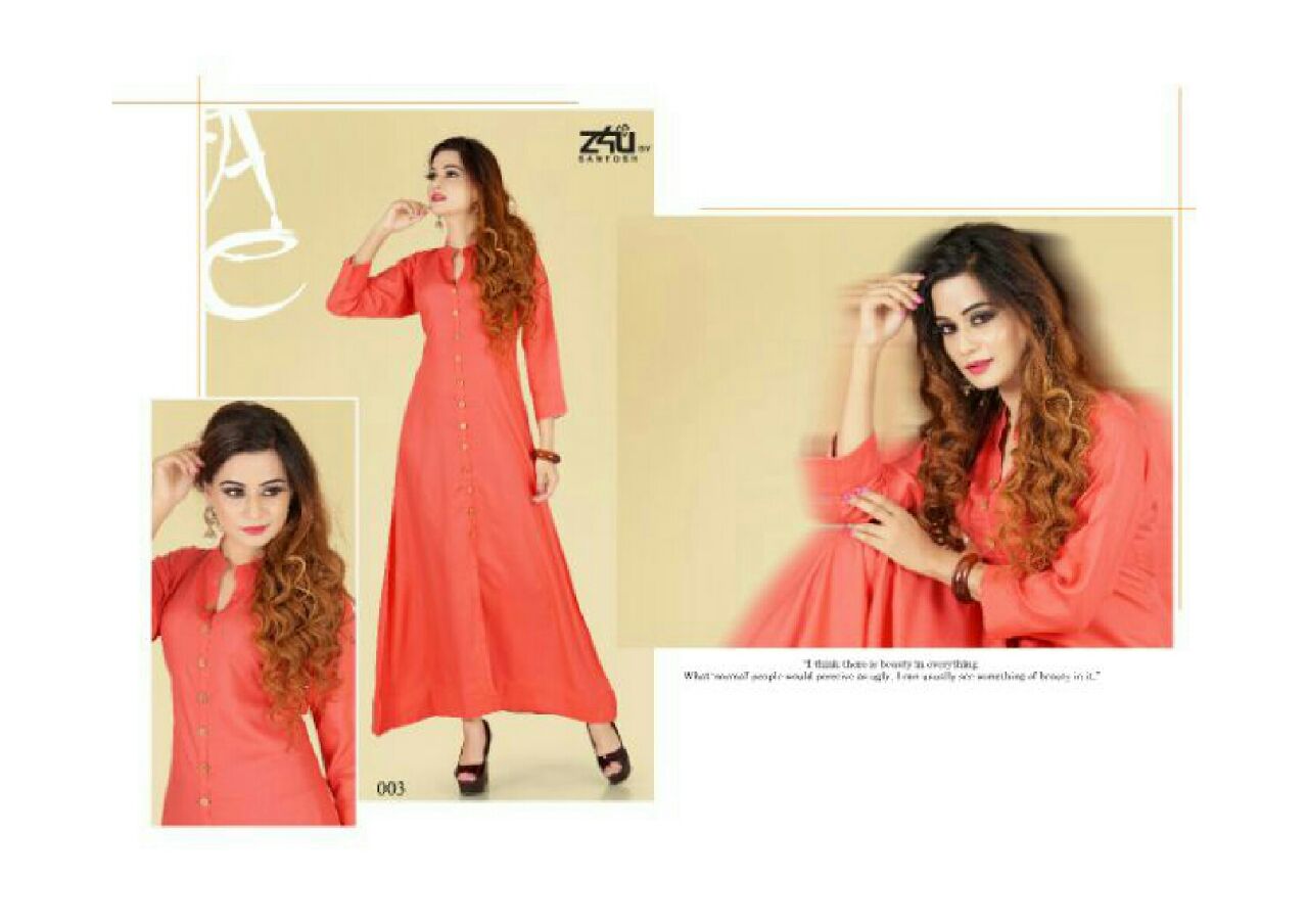 Esha By Z4u 001 To 010 Series Designer Beautiful Stylish Fancy Colorful Party Wear & Ethnic Wear Collection Rayon Kurtis At Wholesale Price