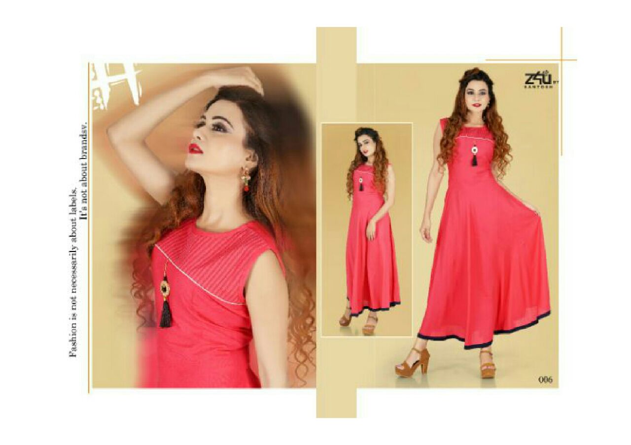 Esha By Z4u 001 To 010 Series Designer Beautiful Stylish Fancy Colorful Party Wear & Ethnic Wear Collection Rayon Kurtis At Wholesale Price