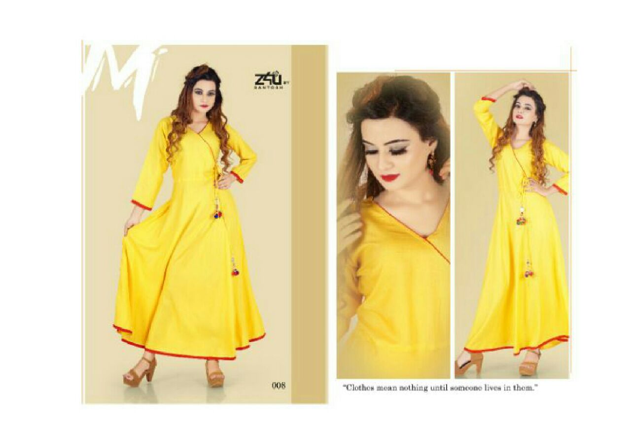 Esha By Z4u 001 To 010 Series Designer Beautiful Stylish Fancy Colorful Party Wear & Ethnic Wear Collection Rayon Kurtis At Wholesale Price