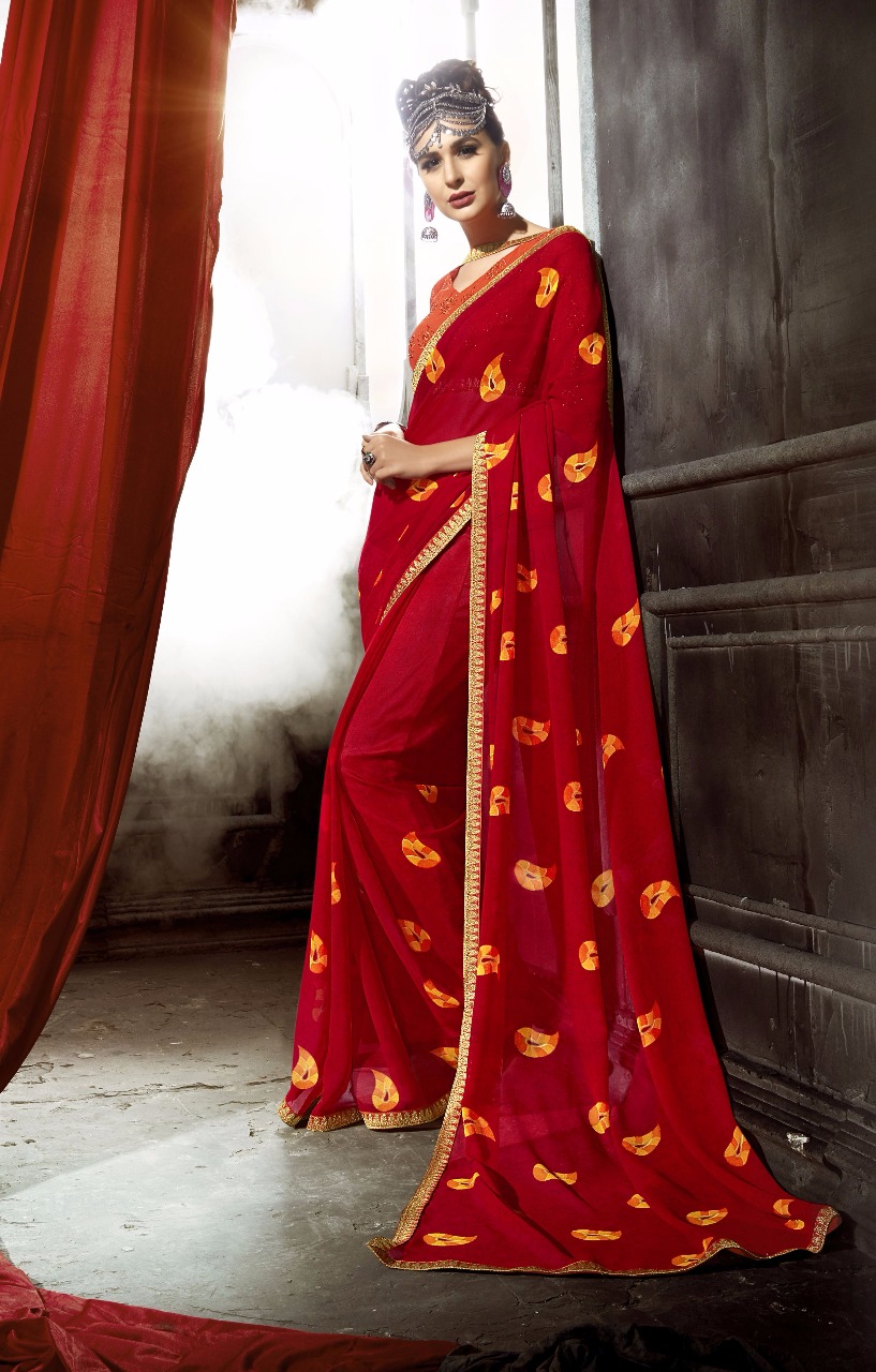 Eshwari By Triveni 01 To 12 Series Indian Traditional Wear Collection Beautiful Stylish Fancy Colorful Casual Wear & Daily Wear Georgette Printed Sarees At Wholesale Price
