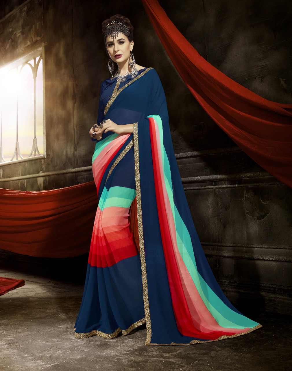 Eshwari By Triveni 01 To 12 Series Indian Traditional Wear Collection Beautiful Stylish Fancy Colorful Casual Wear & Daily Wear Georgette Printed Sarees At Wholesale Price