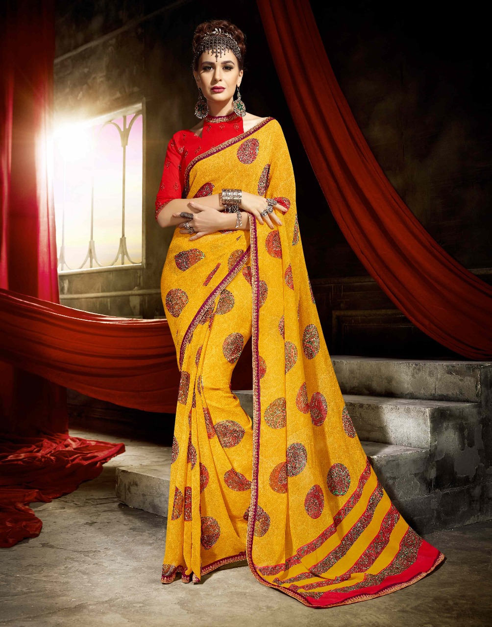 Eshwari By Triveni 01 To 12 Series Indian Traditional Wear Collection Beautiful Stylish Fancy Colorful Casual Wear & Daily Wear Georgette Printed Sarees At Wholesale Price