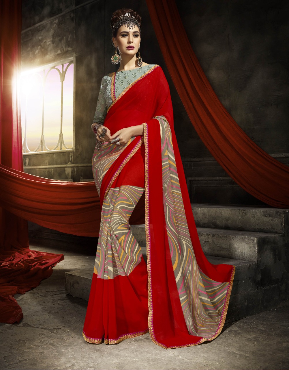 Eshwari By Triveni 01 To 12 Series Indian Traditional Wear Collection Beautiful Stylish Fancy Colorful Casual Wear & Daily Wear Georgette Printed Sarees At Wholesale Price