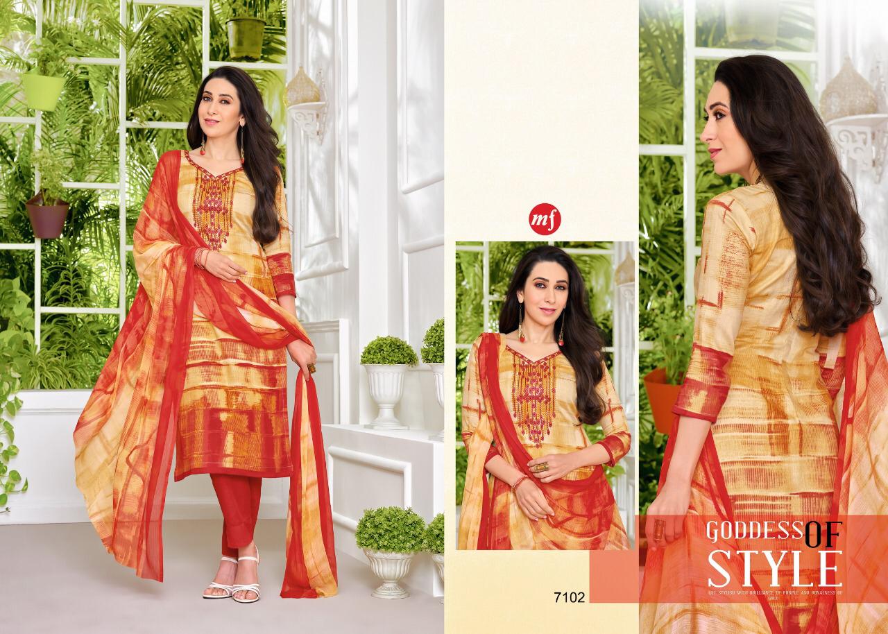 Essenza Vol-18 By Mahaveer Fashion 7101 To 7109 Series Beautiful Suits Collection Stylish Fancy Colorful Casual Wear & Ethnic Wear Pure Jam Satin Embroidered Dresses At Wholesale Price