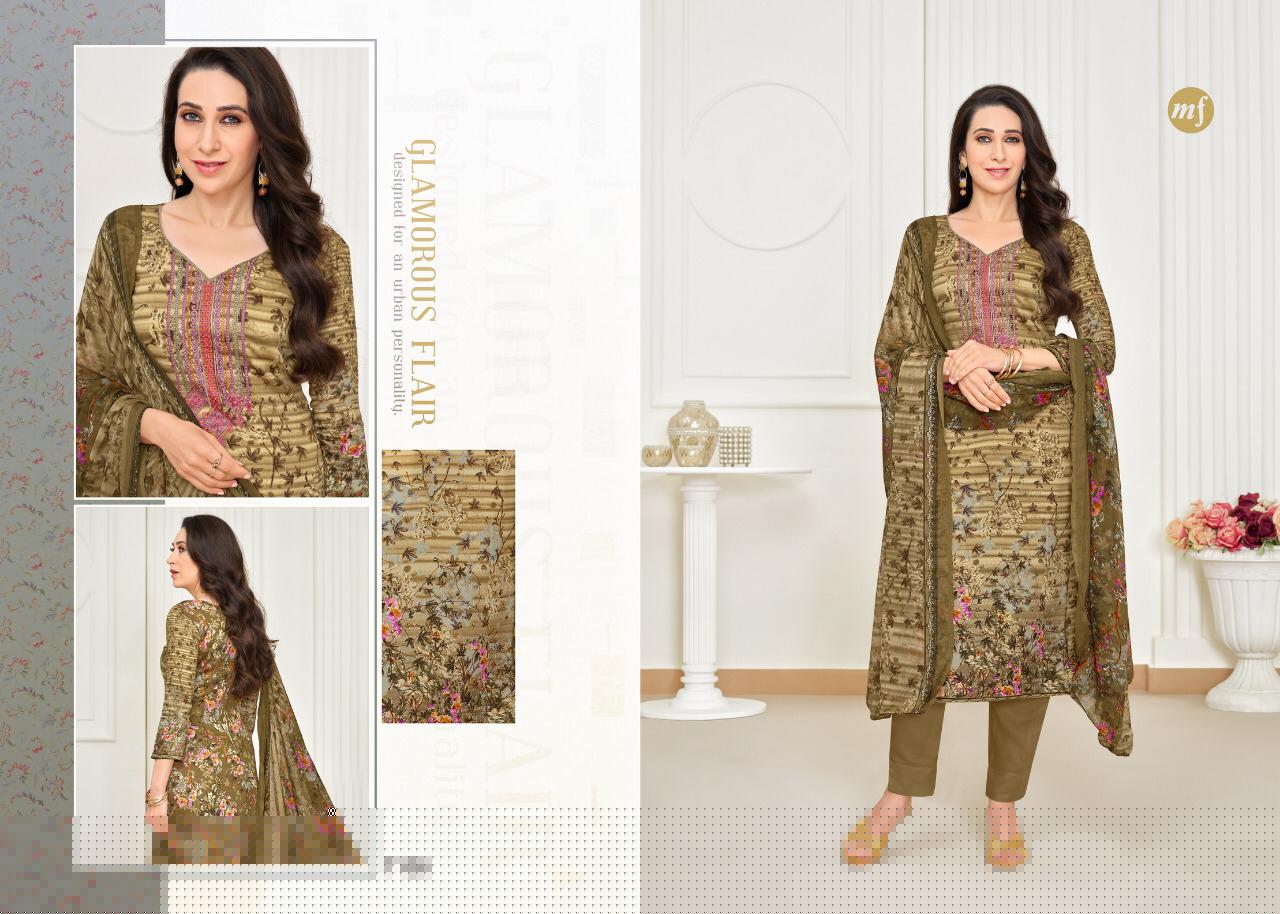 Essenza Vol-18 By Mahaveer Fashion 7101 To 7109 Series Beautiful Suits Collection Stylish Fancy Colorful Casual Wear & Ethnic Wear Pure Jam Satin Embroidered Dresses At Wholesale Price