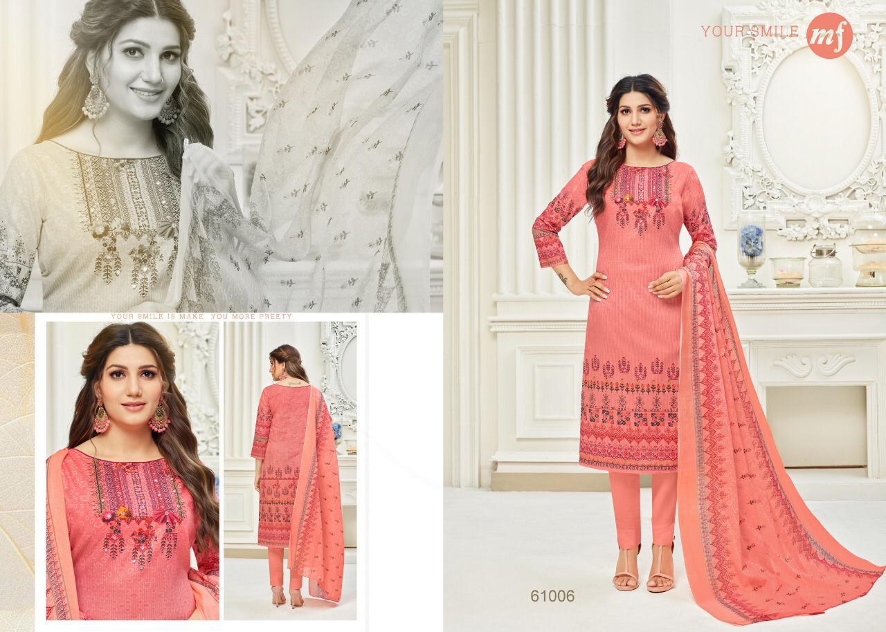 Essanza-19 By Mahaveer Fashion 61001 To 61010 Series Designer Suits Beautiful Stylish Fancy Colorful Party Wear & Occasional Wear Pure Cambric Cotton With Self Embroidery Dresses At Wholesale Price