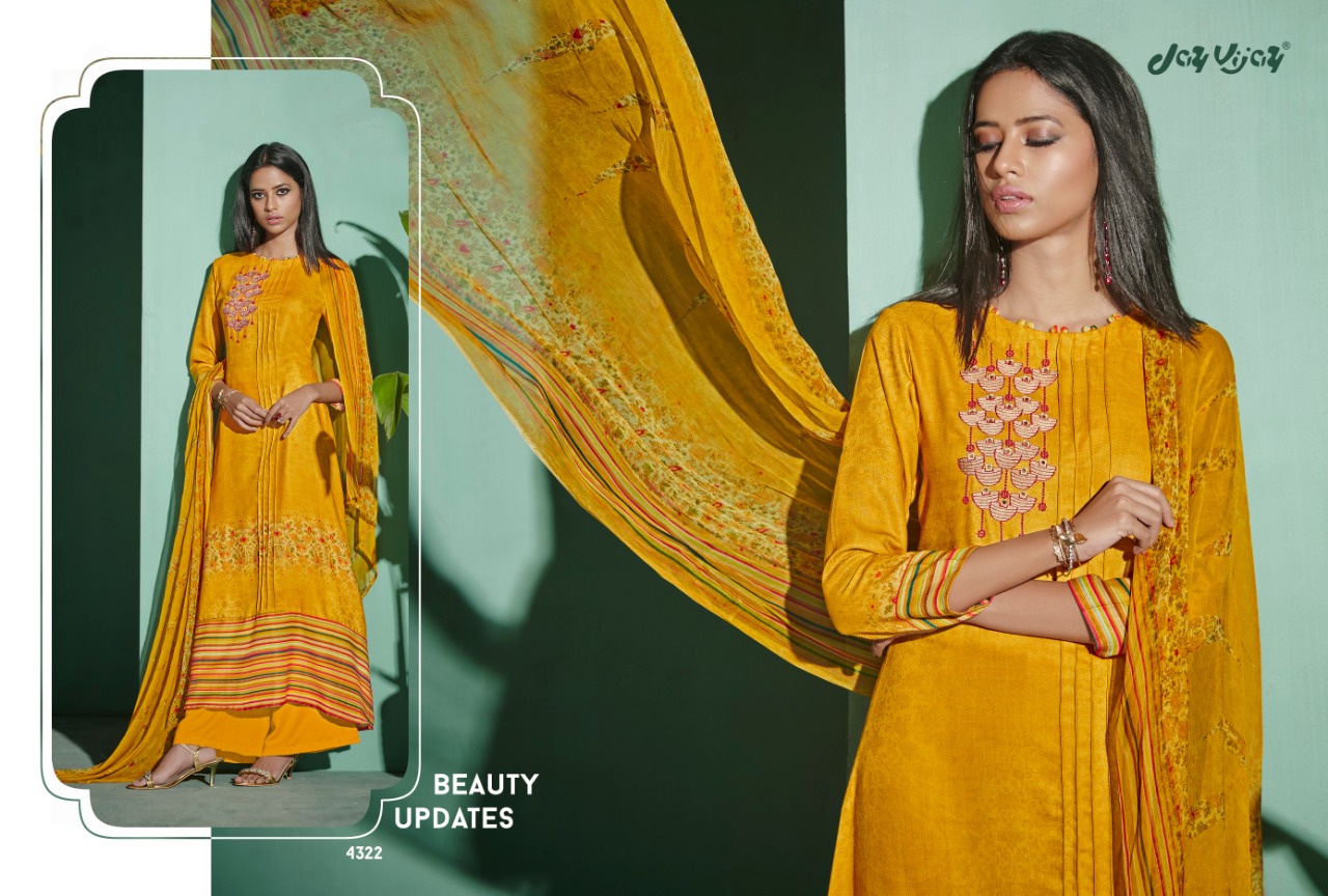 Ethical Code By Jay Vijay Prints 4321 To 4331 Series Beautiful Pashmina Suits Stylish Fancy Colorful Winter Wear & Ethnic Wear Pure Pashmina Embroidered Dresses At Wholesale Price