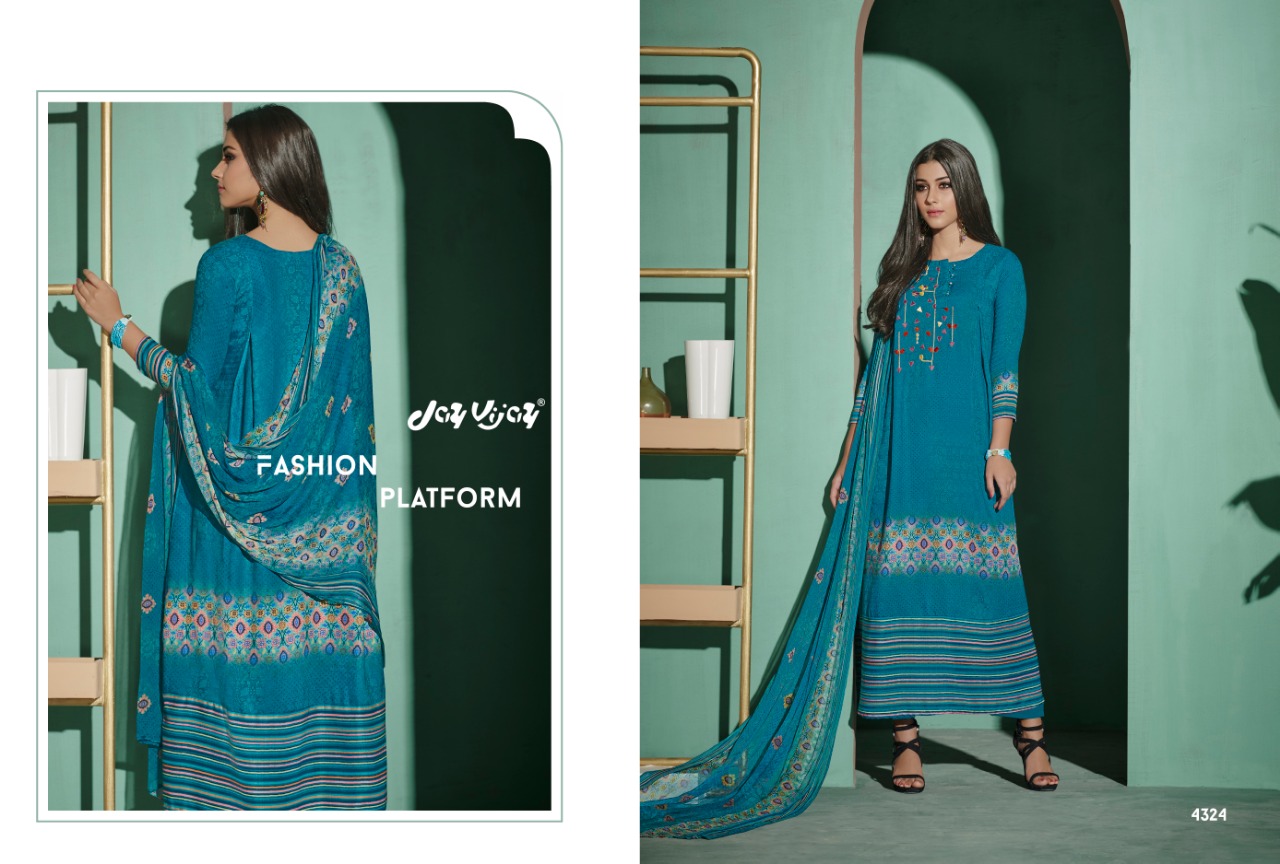 Ethical Code By Jay Vijay Prints 4321 To 4331 Series Beautiful Pashmina Suits Stylish Fancy Colorful Winter Wear & Ethnic Wear Pure Pashmina Embroidered Dresses At Wholesale Price