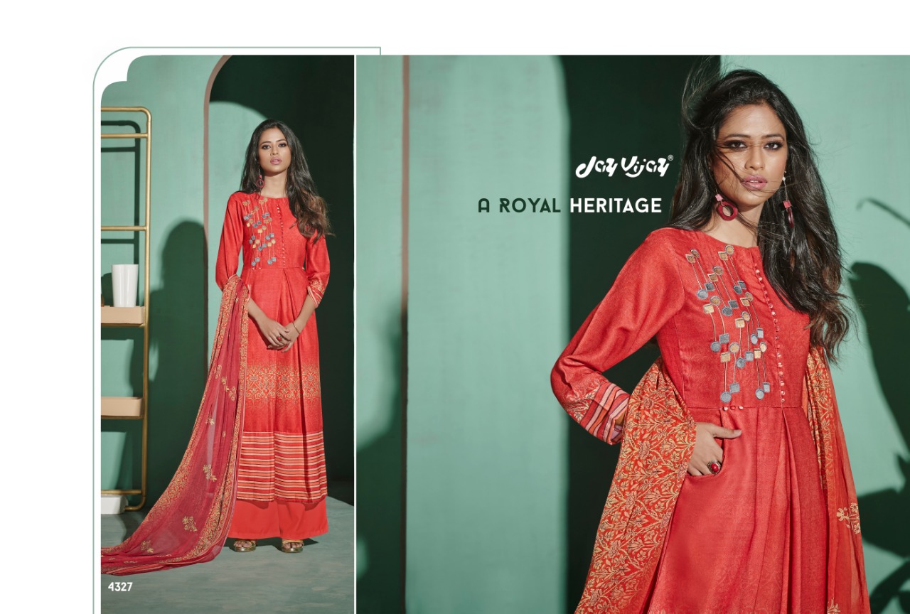 Ethical Code By Jay Vijay Prints 4321 To 4331 Series Beautiful Pashmina Suits Stylish Fancy Colorful Winter Wear & Ethnic Wear Pure Pashmina Embroidered Dresses At Wholesale Price