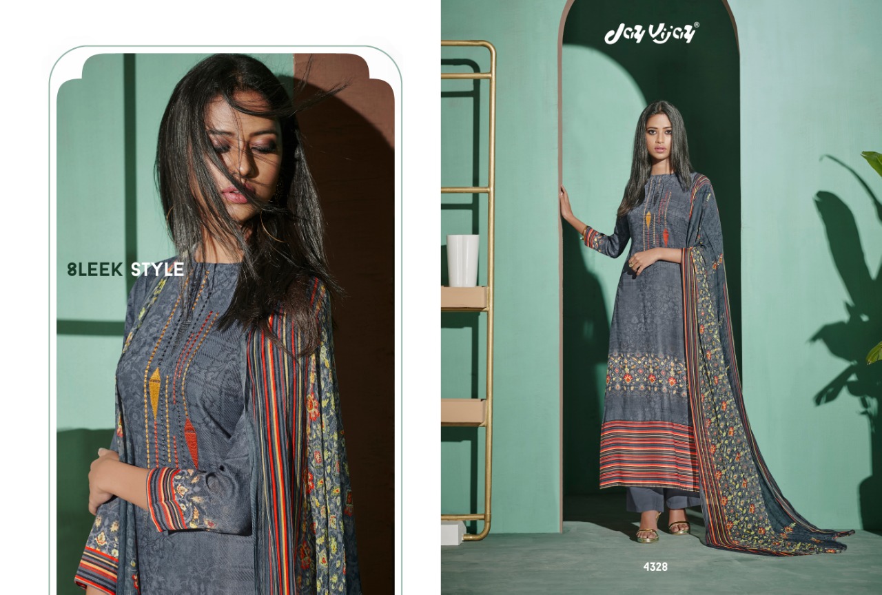 Ethical Code By Jay Vijay Prints 4321 To 4331 Series Beautiful Pashmina Suits Stylish Fancy Colorful Winter Wear & Ethnic Wear Pure Pashmina Embroidered Dresses At Wholesale Price