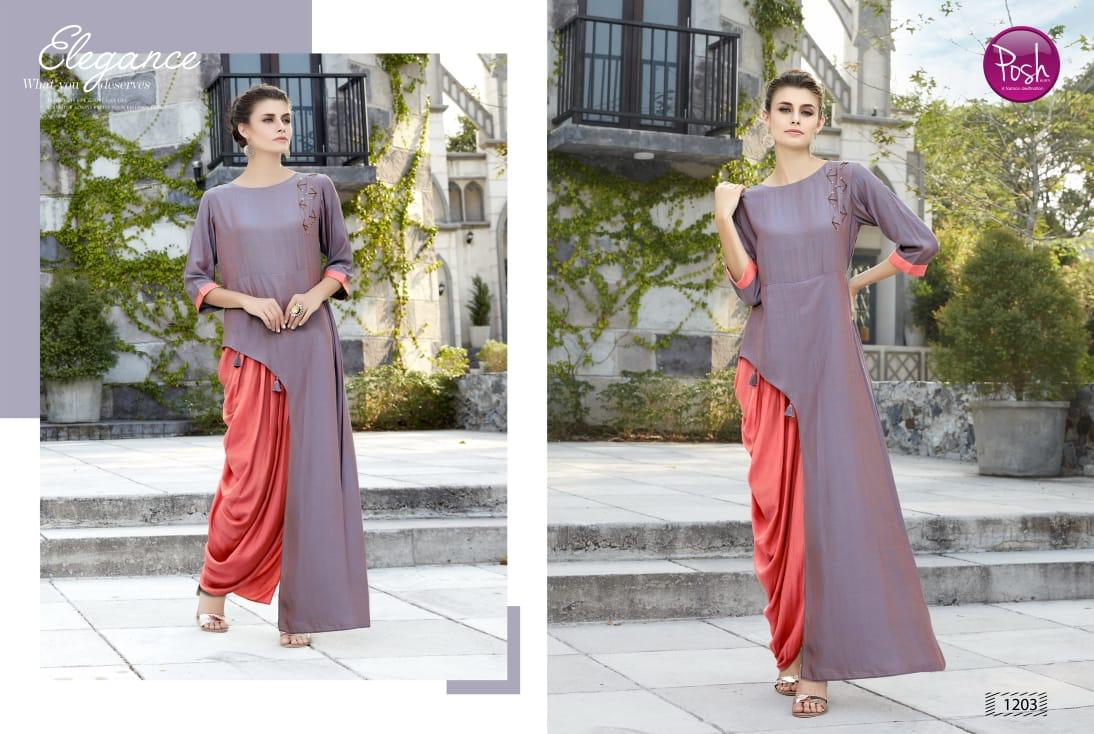Eva Vol-2 By Posh 1201 To 1206 Series Beautiful Colorful Stylish Fancy Casual Wear & Ethnic Wear & Ready To Wear Muslin Kurtis At Wholesale Price