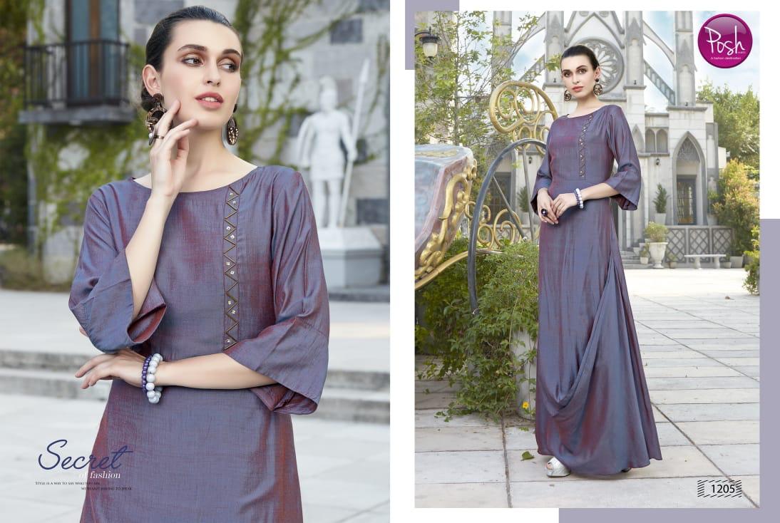 Eva Vol-2 By Posh 1201 To 1206 Series Beautiful Colorful Stylish Fancy Casual Wear & Ethnic Wear & Ready To Wear Muslin Kurtis At Wholesale Price