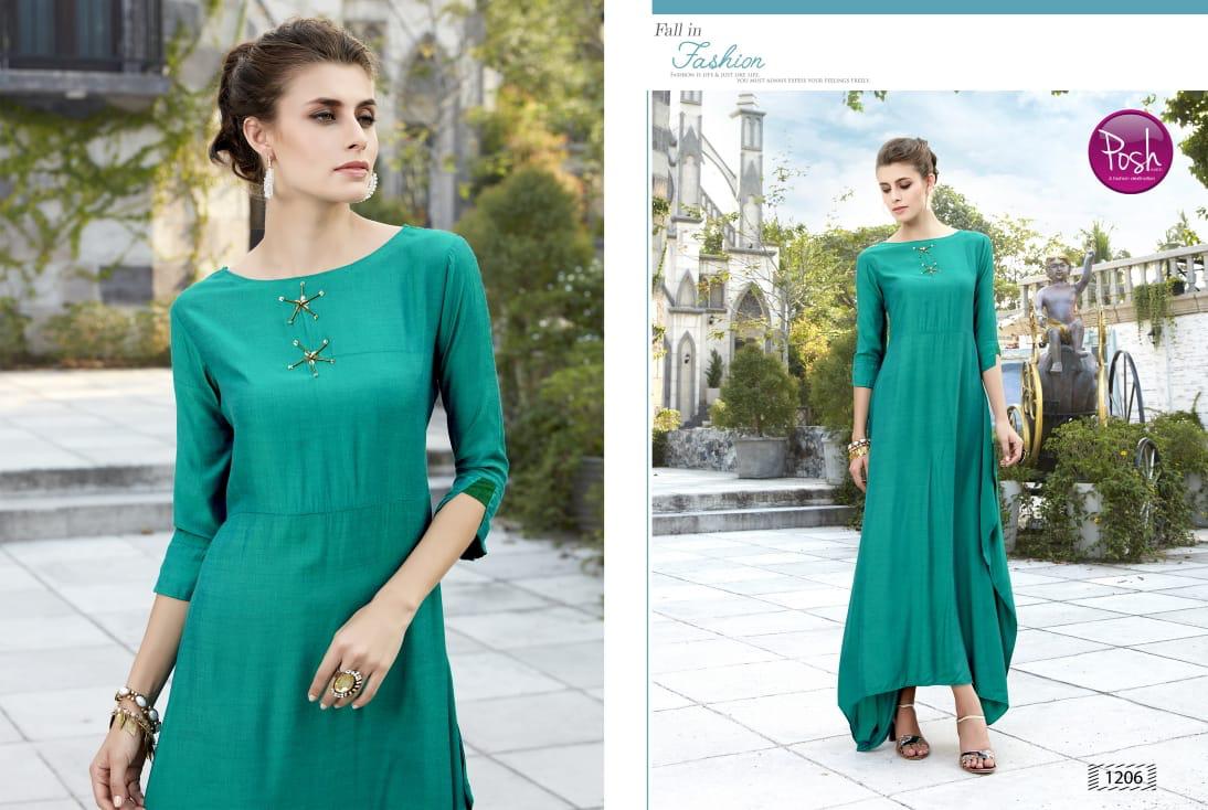 Eva Vol-2 By Posh 1201 To 1206 Series Beautiful Colorful Stylish Fancy Casual Wear & Ethnic Wear & Ready To Wear Muslin Kurtis At Wholesale Price