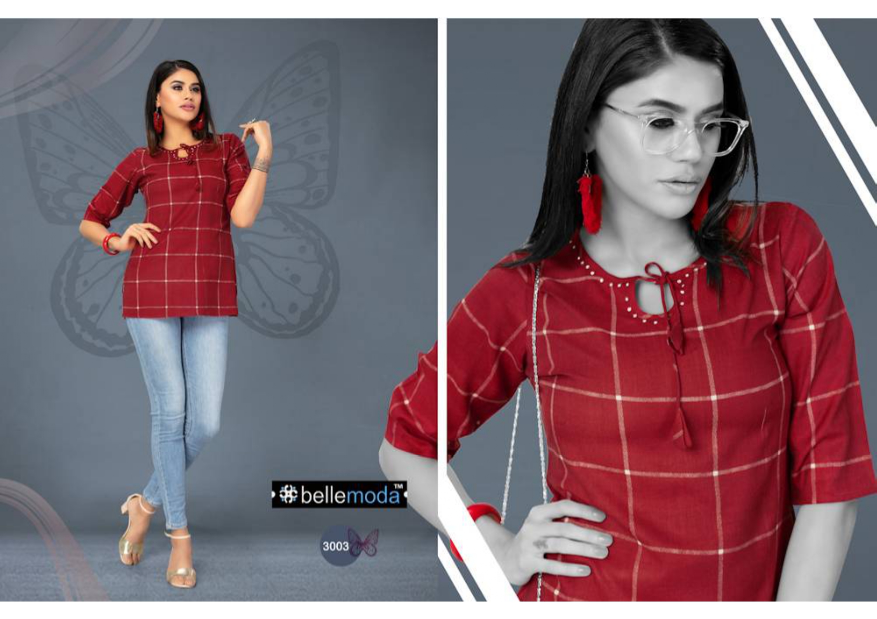Eva By Bellemoda 3001 To 3007 Series Beautiful Stylish Fancy Colorful Casual Wear & Ethnic Wear & Ready To Wear Heavy Rayon Tops At Wholesale Price