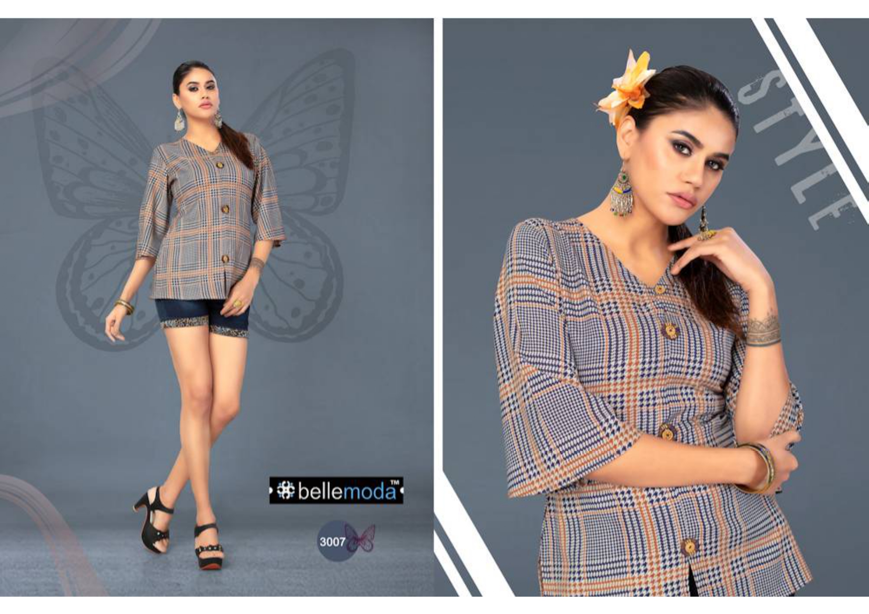 Eva By Bellemoda 3001 To 3007 Series Beautiful Stylish Fancy Colorful Casual Wear & Ethnic Wear & Ready To Wear Heavy Rayon Tops At Wholesale Price