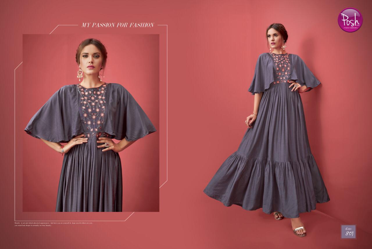 Eva By Posh 801 To 806 Series Beautiful Colorful Stylish Fancy Casual Wear & Ethnic Wear & Ready To Wear Muslin Printed Kurtis At Wholesale Price